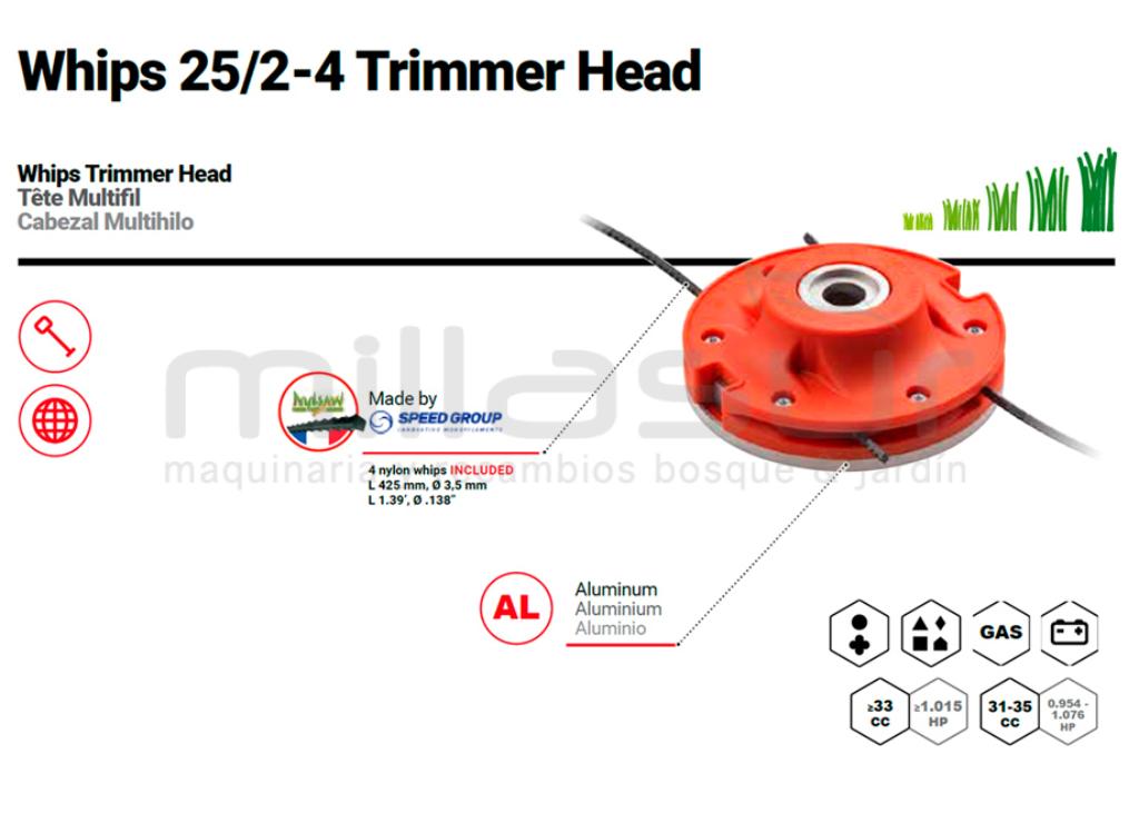 CABEZAL UNIVERSAL WHIPS 25/2-4 PARA NYLSAW 2 / 4 HILOS - foto 2