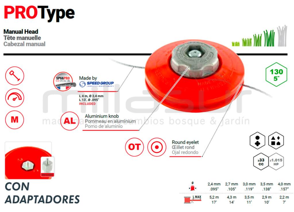 CABEZAL MANUAL PROFESIONAL PT130 - 10x1,25 Izq/Hembra - foto 1