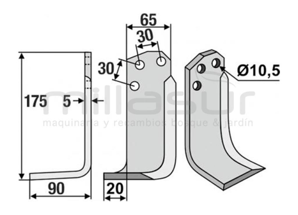 CUCHILLA MOTOAZADA 175x90 DCHA - AGRIA - MTD - foto 1