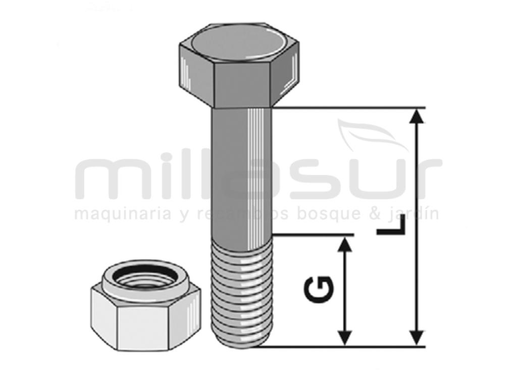 TORNILLO CON TUERCA PARA CUCHILLA MOTOAZADA - foto 1