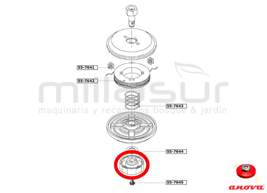 POMO INFERIOR DE ALUMINIO CABEZAL PT130 ( 55-764)