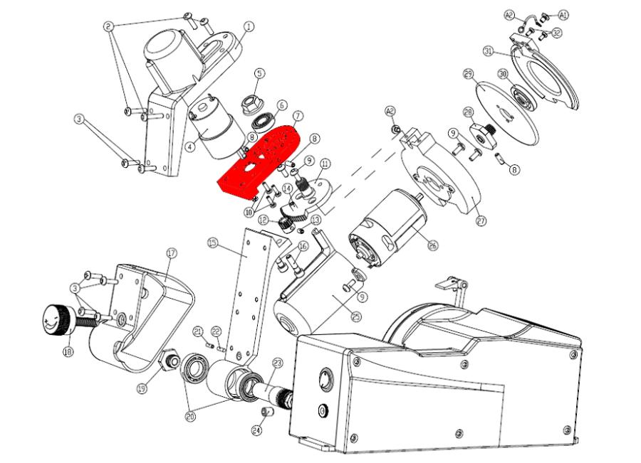 SOPORTE MOTOR GIRO CABEZAL AFILADORA 99-1345 (7)  